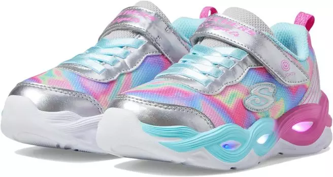 Кроссовки Skechers Twisty Glow - Sorbet Swirl 303716L Light Up Sneaker, цвет Silver/Multi