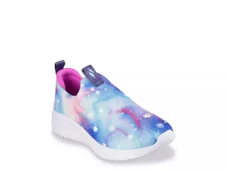 Кроссовки Skechers Ultra Flex 3.0 Slip-On — детские, с принтом «Голубая галактика»