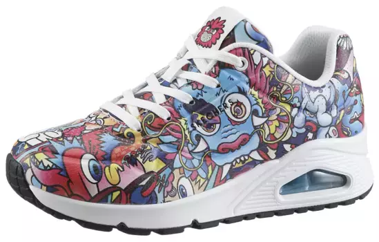 Кроссовки Skechers "UNO-COLOR DOODLE", с ярким принтом, повседневная обувь, полуботинки, туфли на шнуровке, цвет Multifarben