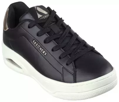 Кроссовки Skechers "UNO COURT", с металлизированной аппликацией, повседневная обувь, полуботинки, туфли на шнуровке, цвет Schwarz-Rosgoldfarben