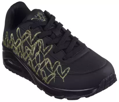 Кроссовки Skechers "UNO-GOLDEN HEART", повседневная обувь, полуботинки, шнуровка с удобной функцией Skech Air, цвет Schwarz-Goldfarben