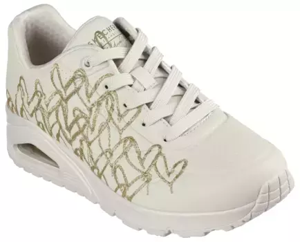 Кроссовки Skechers "UNO-GOLDEN HEART", повседневная обувь, полуботинки, шнуровка с удобной функцией Skech Air, цвет Natur-Goldfarben
