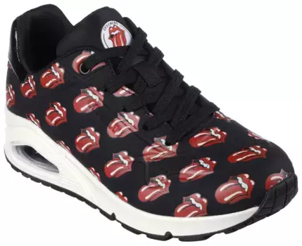 Кроссовки Skechers "UNO ROLLING STONES", с принтом Rolling Stones, повседневная обувь, полуботинки, туфли на шнуровке, красный