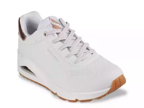 Кроссовки Skechers Uno Shimmer Away — женские, белые/розово-золотые