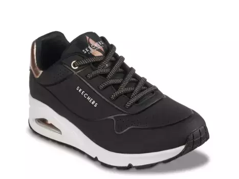Кроссовки Skechers Uno Shimmer Away — женские, черный/розовое золото