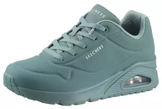Кроссовки Skechers "UNO-STAND ON AIR", монохромные, повседневная обувь, полуботинки, туфли на шнуровке, зеленый