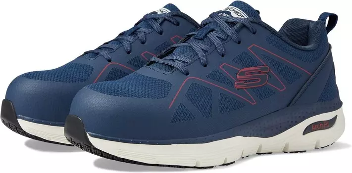 Кроссовки SKECHERS Work Arch Fit SR - Vigorit Alloy Toe, цвет Navy/Red