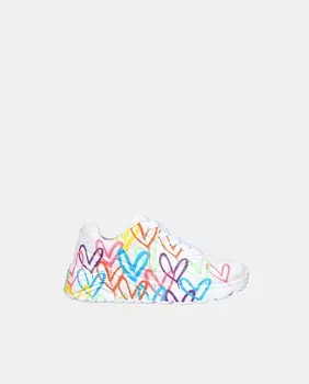 Кроссовки Skechers x JGoldcrown: Uno Lite – Распространите любовь для девочек Skechers, белый