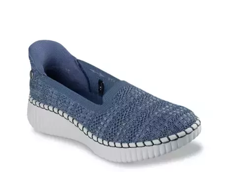Кроссовки Skechers x Martha Stewart Hands Free Slip-Ins Wilshire Blvd Glimmer Step Slip-On, сине-серый