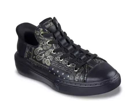 Кроссовки Skechers x Snoop Dogg Premium Leather Snoop One Double G Sneaker, черно-золотой узор с узором пейсли
