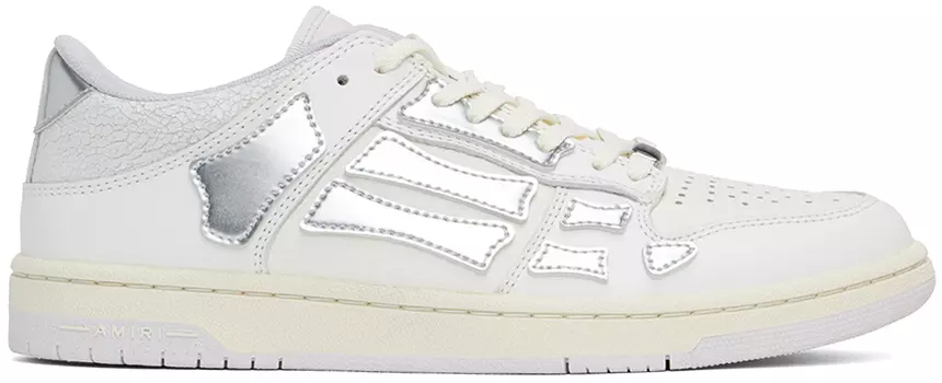 Кроссовки Skel Top с белым и серебристым металликом AMIRI