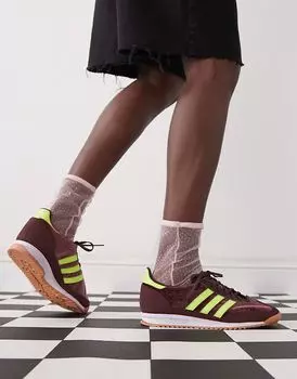 Кроссовки SL 72 OG бордового и желтого цветов adidas Originals