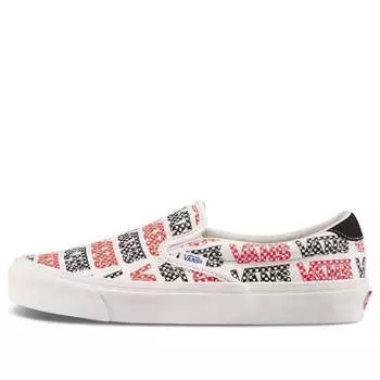 Кроссовки slip-on 59 lx 'racing red logo checkerboard' Vans, белый
