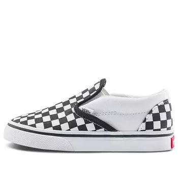 Кроссовки slip-on 'checkerboard black' Vans, черный