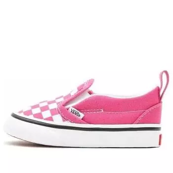 Кроссовки slip-on k shoes pink/white Vans, розовый