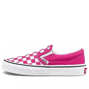 Кроссовки slip-on -kids checkerboard pink/white Vans, розовый