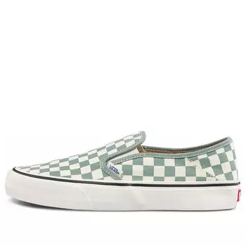 Кроссовки slip-on low tops casual skateboarding shoes green white Vans, зеленый