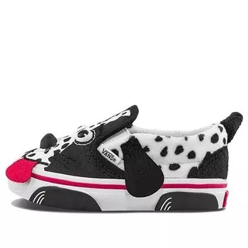 Кроссовки slip-on pattern low tops casual skateboarding shoes black white Vans, черный