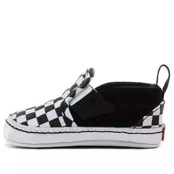 Кроссовки slip-on v crib 'checker - black white' Vans, черный