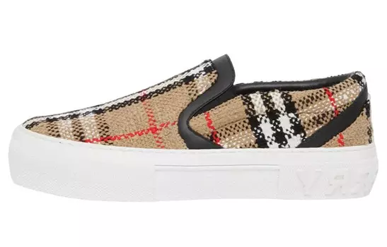 Кроссовки-слипоны Burberry в винтажную клетку, коричневый