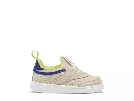 Кроссовки-слипоны детские Reebok Club C IV, темно-синий / лаймовый