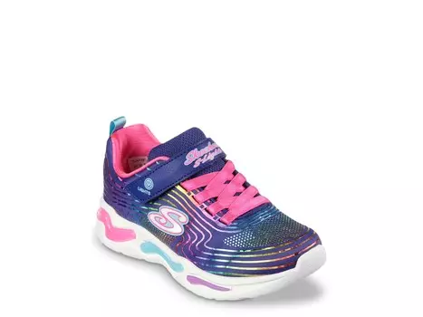 Кроссовки-слипоны детские Skechers S Lights Wavy Beams, темно-синий