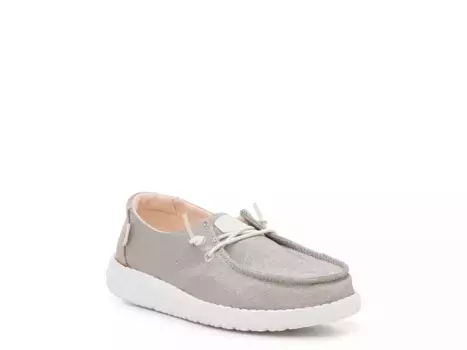 Кроссовки-слипоны HEYDUDE Wendy — детские, розово-золотые, металлизированные, блестящие