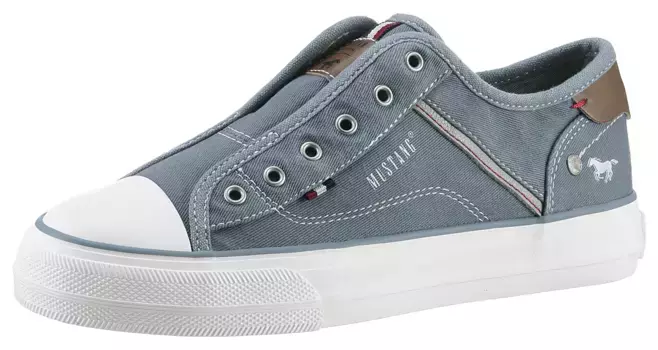 Кроссовки-слипоны Mustang Shoes, кроссовки на платформе, тапочки, повседневная обувь с практичной резинкой, джинсовый