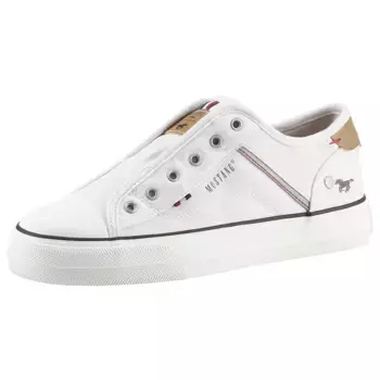 Кроссовки-слипоны Mustang Shoes, кроссовки на платформе, тапочки, повседневная обувь с практичной резинкой, белый