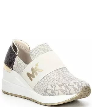 Кроссовки-слипоны на танкетке с логотипом Neo Flex для девочек MICHAEL Michael Kors (для малышей), слоновая кость