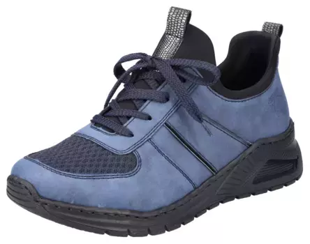 Кроссовки-слипоны Rieker со шнуровкой, джинсовый