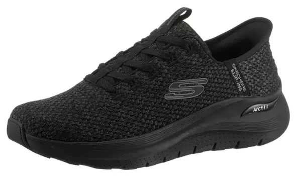 Кроссовки-слипоны Skechers "ARCH FIT 2.0-LOOK AHEAD", повседневная обувь без шнуровки со стелькой Arch Fit предварительной формы, черный