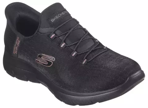 Кроссовки-слипоны Skechers "SUMMITS-CLASSY NIGHT", повседневная обувь без шнуровки с удобной функцией подушки для пятки, цвет Schwarz-Goldfarben