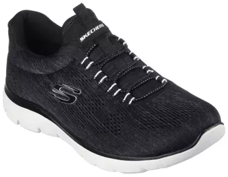 Кроссовки-слипоны Skechers "SUMMITS-FUN FLARE", веганские, черно-белый
