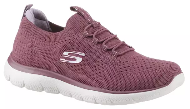 Кроссовки-слипоны Skechers "SUMMITS", повседневная обувь, полуботинки, тапочки с эффектом памяти, малиновый