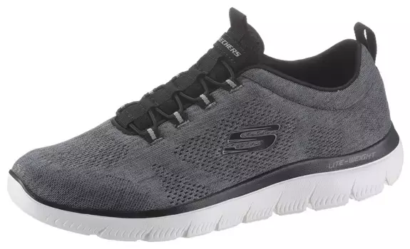 Кроссовки-слипоны Skechers "SUMMITS", повседневная обувь, тапочки, удобная обувь с эластичной лентой для надевания, черно-белый