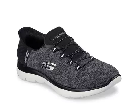 Кроссовки-слипоны женские Skechers Summits Dazzling Haze, черно-белый