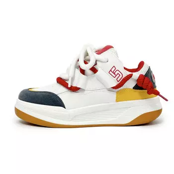 Кроссовки SLnU3 Skateboarding Shoes Men Low-top Red, белый/желтый