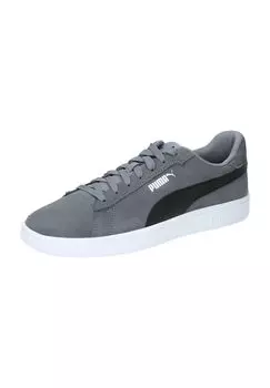 Кроссовки "Smash 30", кожа, Soft Пена+, мужские PUMA, цвет Gray Tile-puma Bla