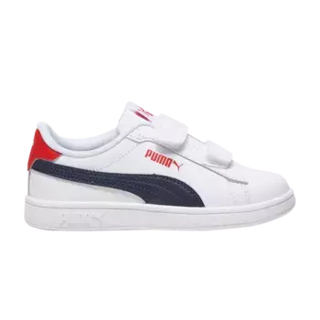Кроссовки Smash 3.0 Leather Velcro Little Kid, цвет White Navy Red