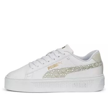 Кроссовки smash platform v3 'laser cut white pristine gold' Puma, белый