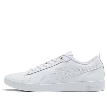 Кроссовки smash v2 leather 'triple white' Puma, белый
