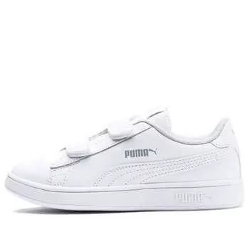 Кроссовки smash v2 leather 'triple white' Puma, белый