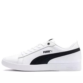 Кроссовки smash v2 leather 'white black' Puma, белый