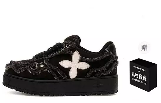 Кроссовки SMFK Skateboarding Shoes Women's Low-top Wilderness Black, черный