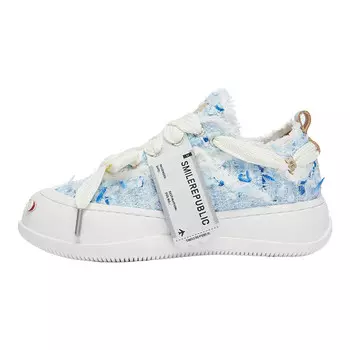 Кроссовки SMILEREPUBLIC Skateboarding Shoes Unisex Low-top Blue/White, синий/белый