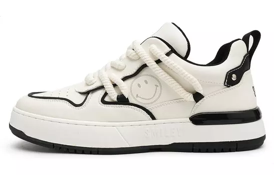 Кроссовки SMILEY Skateboarding Shoes Men Low-top, белый/красный