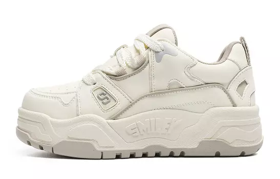 Кроссовки SMILEY Skateboarding Shoes Unisex Low-top, белый/черный