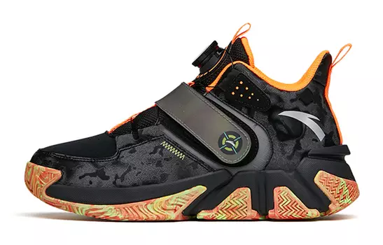Кроссовки Sniper Kids Lifestyle GS Mid-top, черные/флуоресцентно-оранжевые Anta Kids