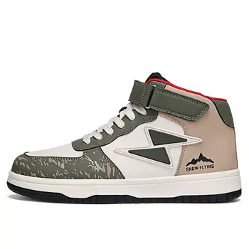Кроссовки SNOW FLYING Vintage Basketball Shoes Men High-top, хаки/зеленый